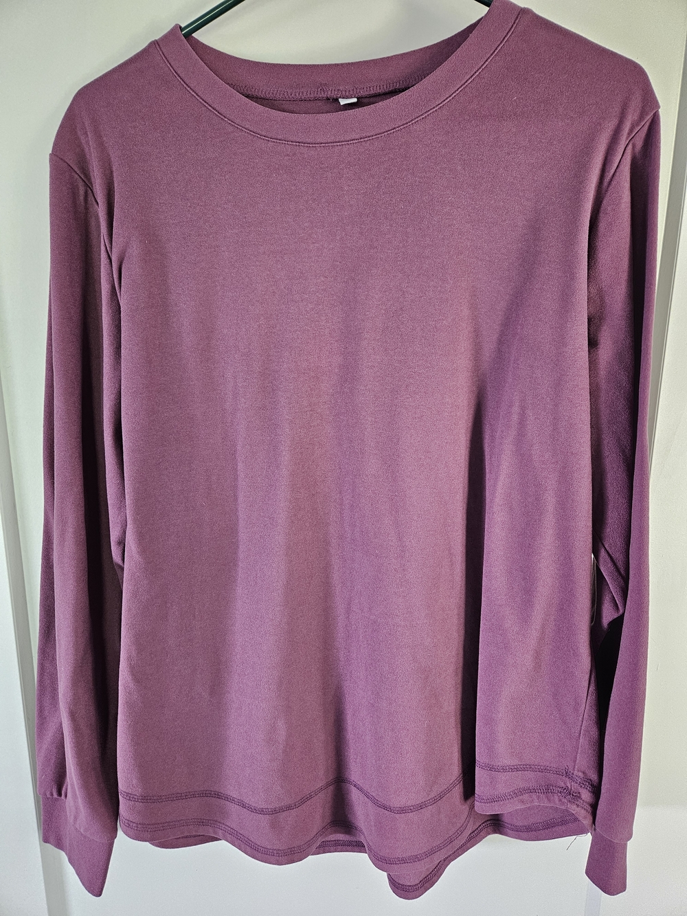 Mauve Purple Crewneck Tunic Pullover Long Sleeve Soft Stretch Top